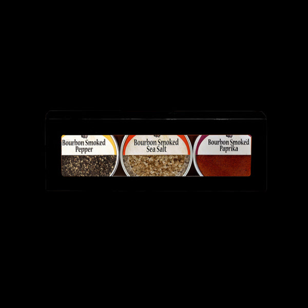 Bourbon Barrel Foods Bourbon Smoked Salt Pepper Paprika Gift Box